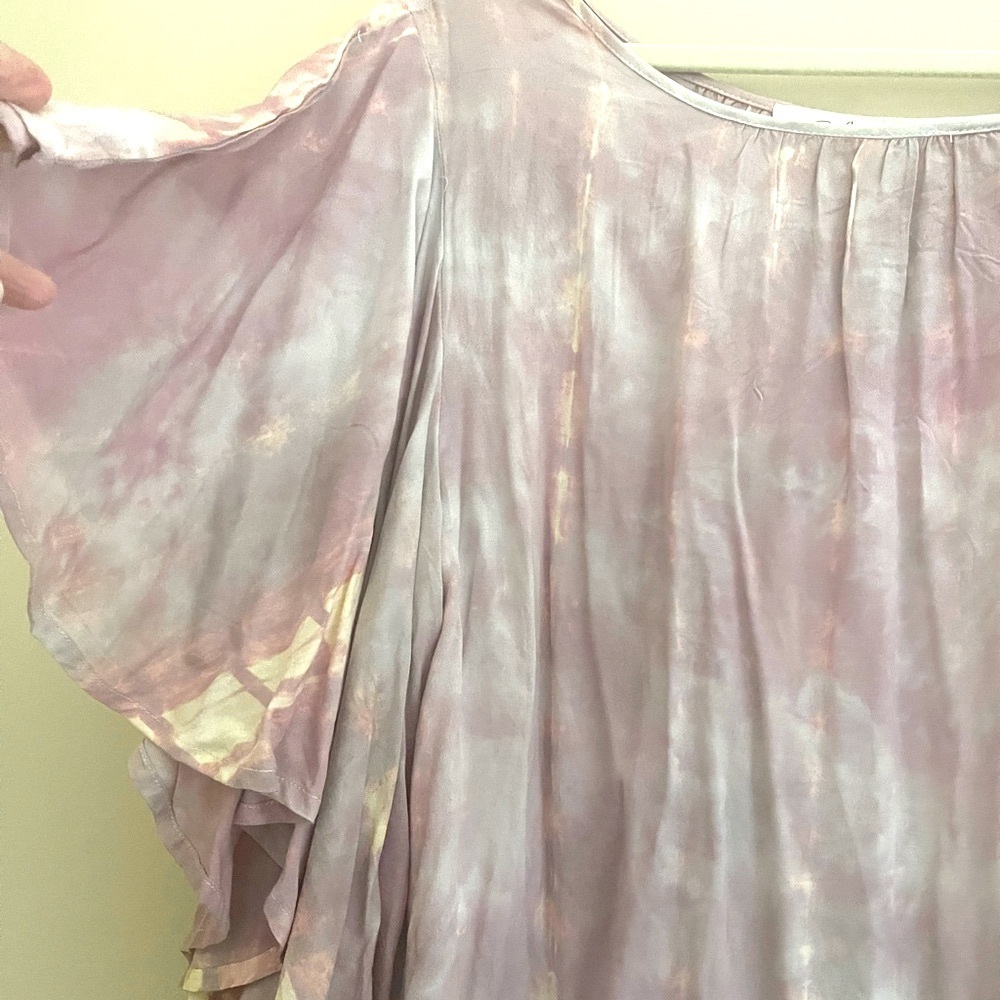 Easel Tie Dye Oversized Butterfly Sleeves Dress Size M - Picture 2 of 4